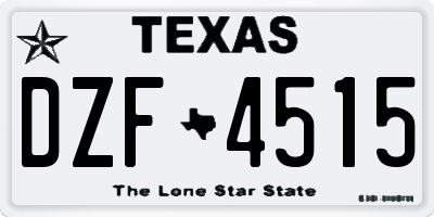 TX license plate DZF4515