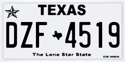 TX license plate DZF4519