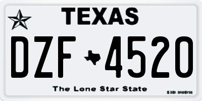 TX license plate DZF4520