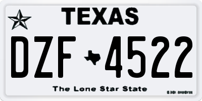 TX license plate DZF4522