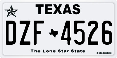 TX license plate DZF4526