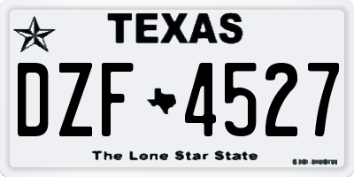 TX license plate DZF4527