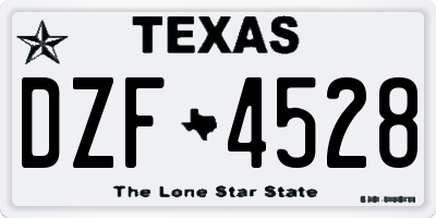 TX license plate DZF4528