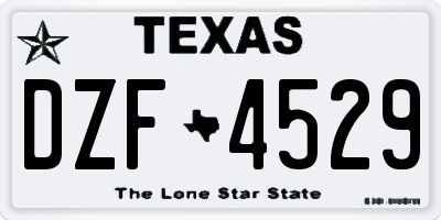 TX license plate DZF4529