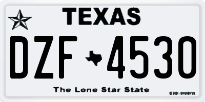 TX license plate DZF4530