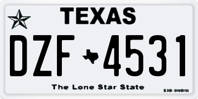 TX license plate DZF4531