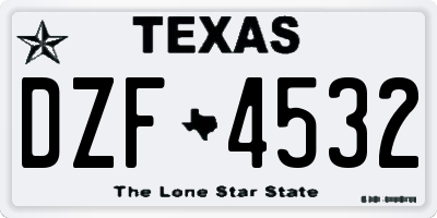 TX license plate DZF4532