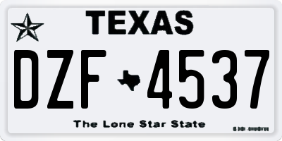 TX license plate DZF4537