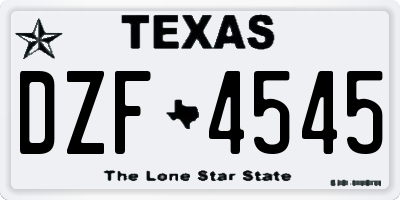 TX license plate DZF4545