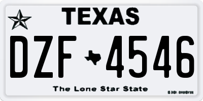 TX license plate DZF4546