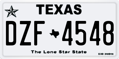 TX license plate DZF4548
