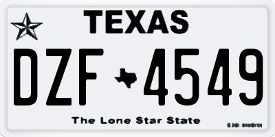 TX license plate DZF4549