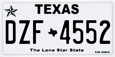 TX license plate DZF4552