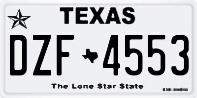 TX license plate DZF4553