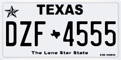 TX license plate DZF4555