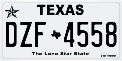 TX license plate DZF4558