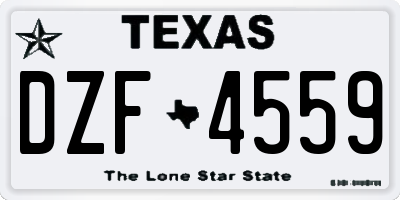 TX license plate DZF4559