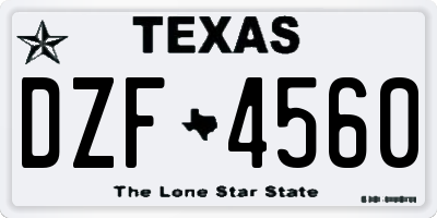 TX license plate DZF4560