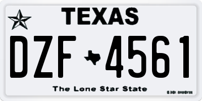 TX license plate DZF4561