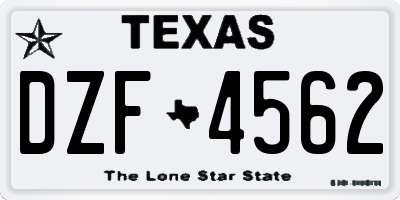 TX license plate DZF4562