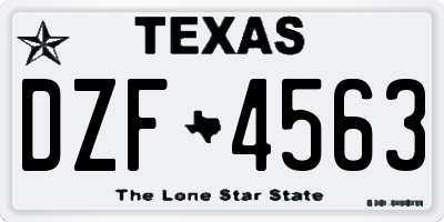 TX license plate DZF4563