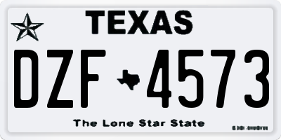 TX license plate DZF4573