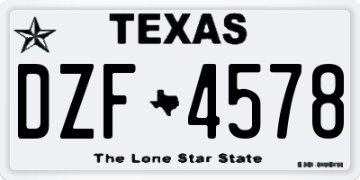 TX license plate DZF4578