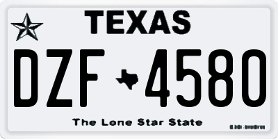 TX license plate DZF4580