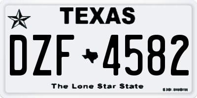 TX license plate DZF4582