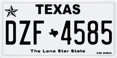 TX license plate DZF4585