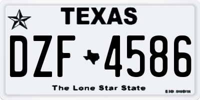 TX license plate DZF4586