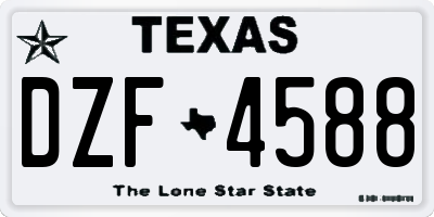 TX license plate DZF4588