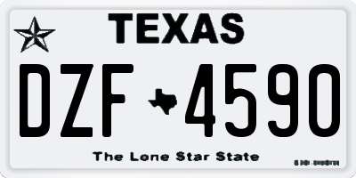TX license plate DZF4590