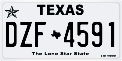 TX license plate DZF4591