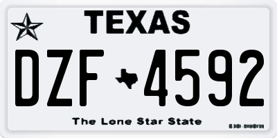 TX license plate DZF4592