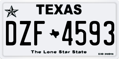 TX license plate DZF4593