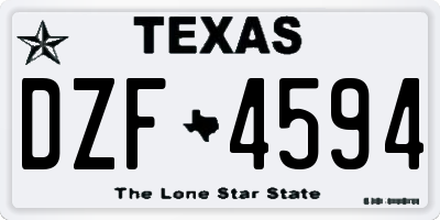 TX license plate DZF4594