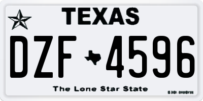 TX license plate DZF4596