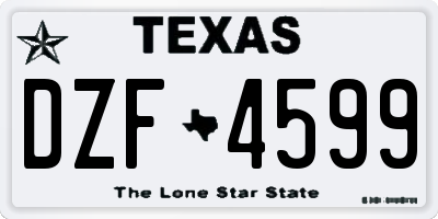 TX license plate DZF4599