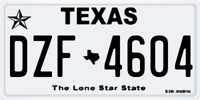 TX license plate DZF4604
