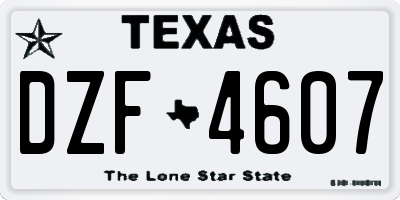 TX license plate DZF4607