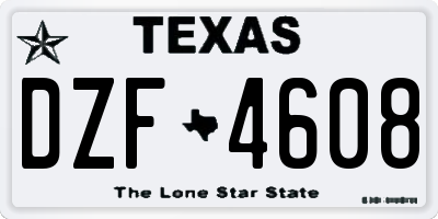 TX license plate DZF4608