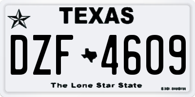 TX license plate DZF4609