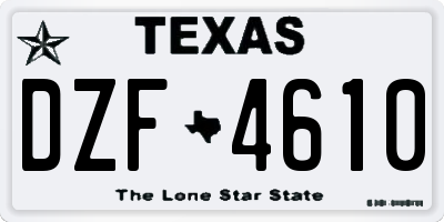 TX license plate DZF4610