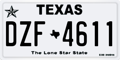 TX license plate DZF4611