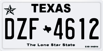 TX license plate DZF4612
