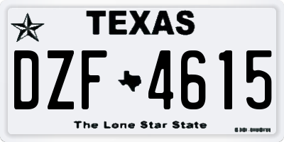 TX license plate DZF4615
