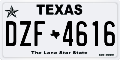 TX license plate DZF4616