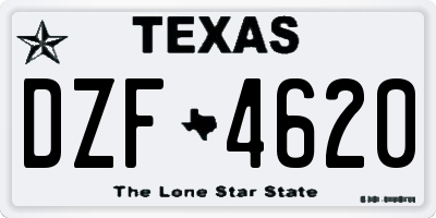 TX license plate DZF4620