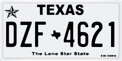 TX license plate DZF4621